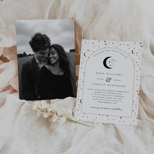 Celestial Arched Wedding Invitation Foto Einladung