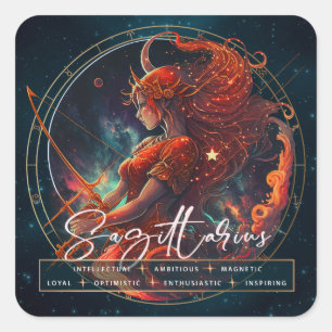 Celestial Archer Sagittarius Constellation Zodiac Quadratischer Aufkleber