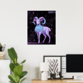 Celestial Aries – Astrology Art Poster (Heimbüro)