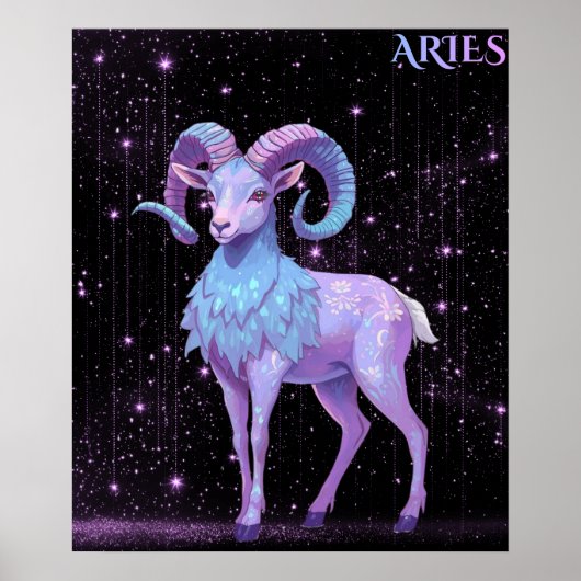 Celestial Aries – Astrology Art Poster (Vorne)