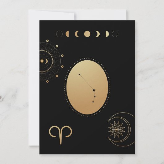 Celestial Aries Zodiac Baby Dusche Einladung (Rückseite)