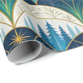 Celestial Art Deco Forest Holiday Geschenkpapier (Rolleneckpunkt)