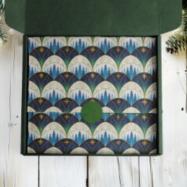 Celestial Art Deco Forest Holiday Seidenpapier