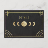 Celestial art deco wedding details card begleitkarte (Vorderseite)