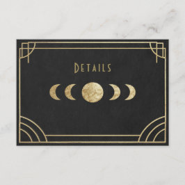 Celestial art deco wedding details card begleitkarte