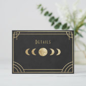 Celestial art deco wedding details card begleitkarte (Stehend Vorderseite)