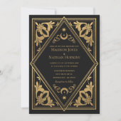 Celestial Art Nouveau Tarot Gotische Hochzeit Einladung (Vorderseite)