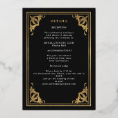 Celestial Art Nouveau Tarot Gotische Hochzeit Folieneinladung (Rückseite)