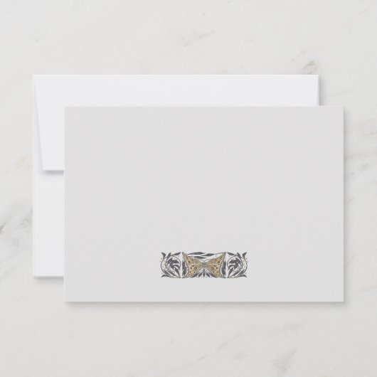 Celestial Art Nouveau Wedding RSVP Karte (Rückseite)