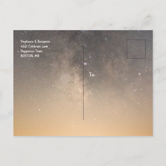 Celestial Astrology Gemini Aquarius Sternzeichen Ankündigungspostkarte (Rückseite)