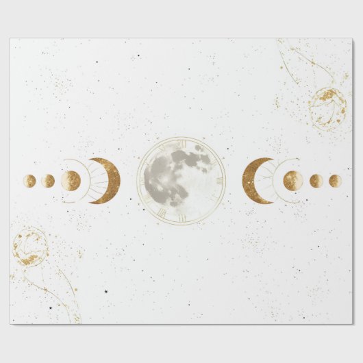 Celestial Astrology Pattern |Wrapping Paper Geschenkpapier (Flach)