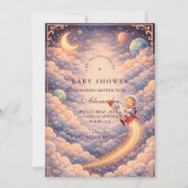 Celestial Astronaut Clouds Baby Shower Einladung (Vorderseite)