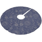 Celestial Astronomy Pattern Navy Polyester Weihnachtsbaumdecke (Schrägansicht)