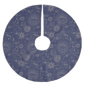 Celestial Astronomy Pattern Navy Polyester Weihnachtsbaumdecke (Vorderseite)