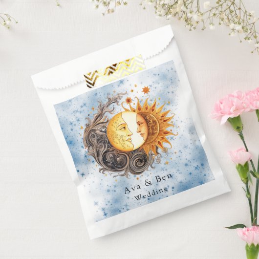Celestial Astronomy Yellow Blue Sun Wedding Geschenktütchen (Versiegelt)