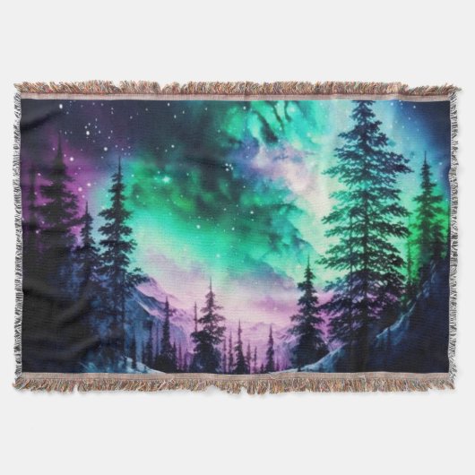 Celestial Aurora Borealis Northern Lights Vivid Decke (Vorderseite)