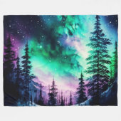 Celestial Aurora Borealis Northern Lights Vivid Fleecedecke (Vorderseite (Horizontal))