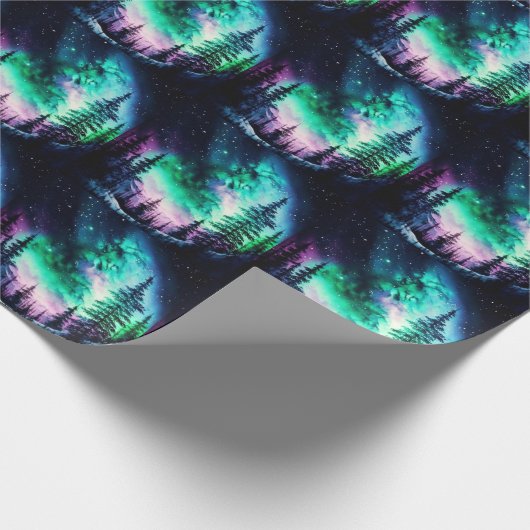 Celestial Aurora Borealis Northern Lights Vivid Geschenkpapier (Ecke)