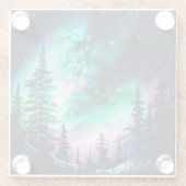 Celestial Aurora Borealis Northern Lights Vivid Glasuntersetzer (Rückseite)