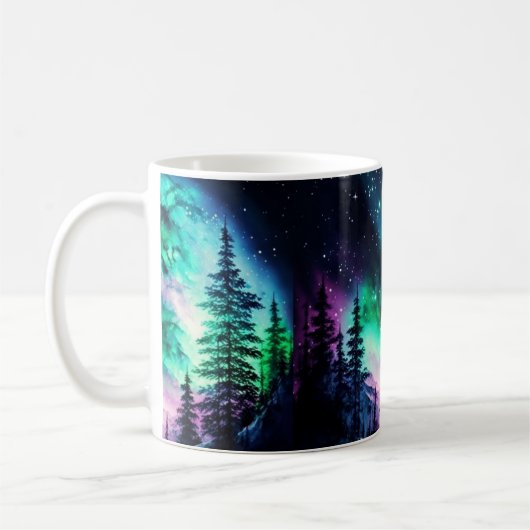 Celestial Aurora Borealis Northern Lights Vivid Kaffeetasse (Links)