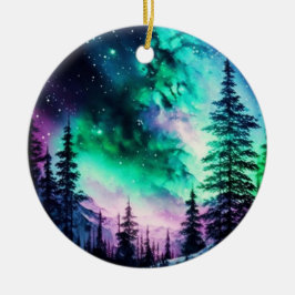 Celestial Aurora Borealis Northern Lights Vivid Keramik Ornament