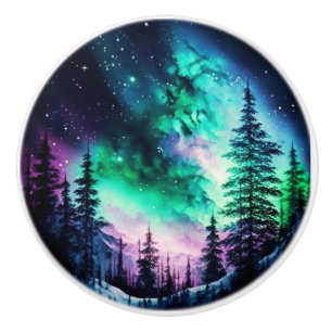 Celestial Aurora Borealis Northern Lights Vivid Keramikknauf