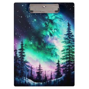 Celestial Aurora Borealis Northern Lights Vivid Klemmbrett
