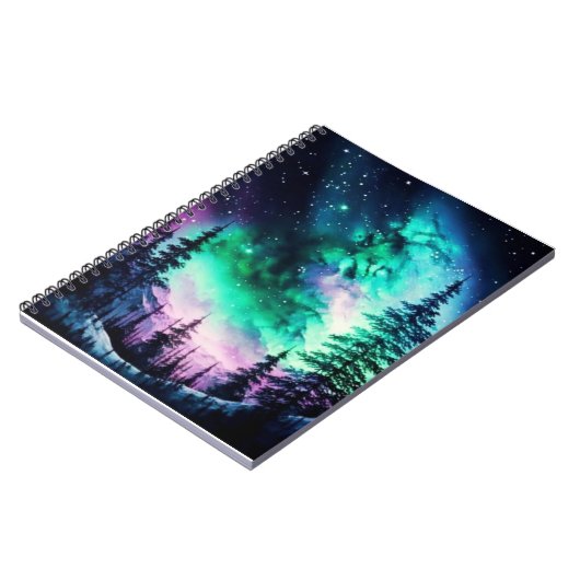 Celestial Aurora Borealis Northern Lights Vivid Notizblock (Linke Seite)