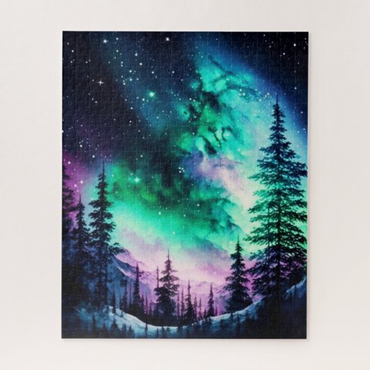 Celestial Aurora Borealis Northern Lights Vivid Puzzle (Vertikal)