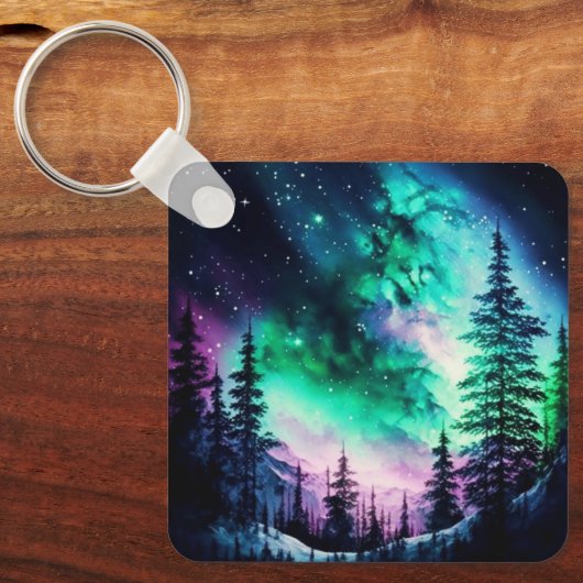 Celestial Aurora Borealis Northern Lights Vivid Schlüsselanhänger (Vorderseite)
