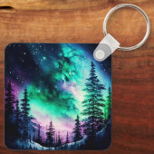 Celestial Aurora Borealis Northern Lights Vivid Schlüsselanhänger (Rückseite)