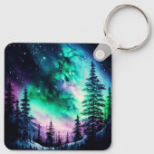Celestial Aurora Borealis Northern Lights Vivid Schlüsselanhänger (Rückseite)
