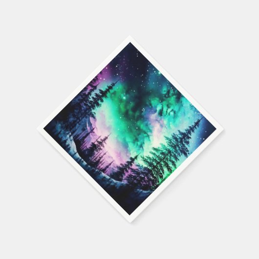 Celestial Aurora Borealis Northern Lights Vivid Serviette (Ecke)