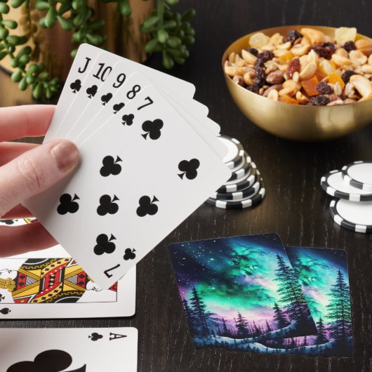 Celestial Aurora Borealis Northern Lights Vivid Spielkarten (In Situ)