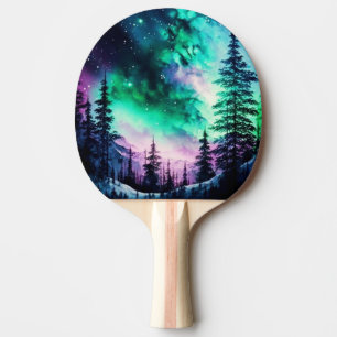 Celestial Aurora Borealis Northern Lights Vivid Tischtennis Schläger