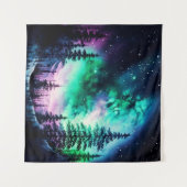 Celestial Aurora Borealis Northern Lights Vivid Wandteppich (Vorderseite (Horizontal))