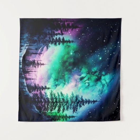 Celestial Aurora Borealis Northern Lights Vivid Wandteppich (Vorderseite (Horizontal))