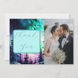 Celestial Aurora Borealis Northern Lights Wedding Dankeskarte