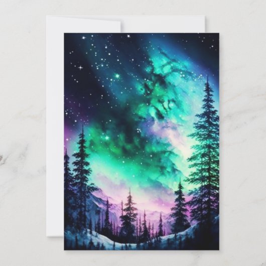 Celestial Aurora Borealis Northern Lights Wedding Einladung (Rückseite)