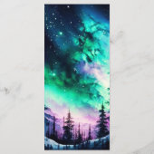 Celestial Aurora Borealis Northern Lights Wedding Menükarte (Rückseite)