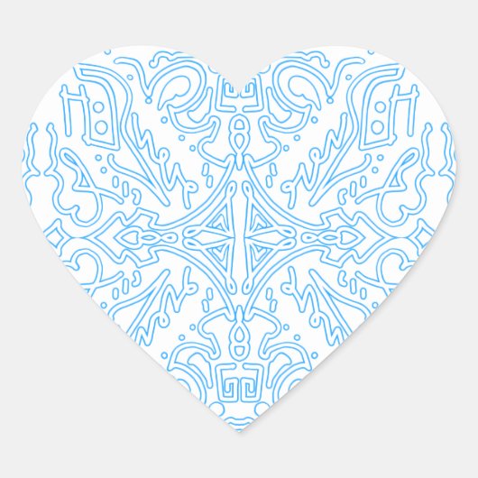 Celestial Azure Tide Herz-Aufkleber (Vorderseite)
