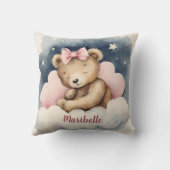 Celestial Baby Bear Girls Personalisiertes Kinderz Kissen (Rückseite)