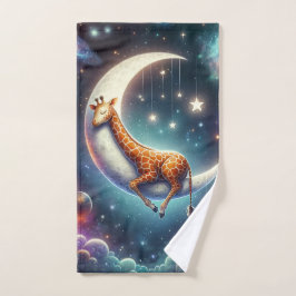 Celestial Baby Giraffe Schlafen auf dem Mond & den Badhandtuch Set