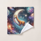 Celestial Baby Giraffe Schlafen auf dem Mond & den Badhandtuch Set (Waschlappen)