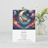 Celestial Baby Giraffe Schlafen auf dem Mond & den Einladung (Stehend Vorderseite)