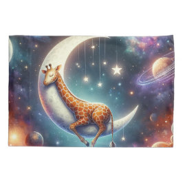 Celestial Baby Giraffe Schlafen auf dem Mond & den Kissenbezug