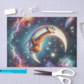 Celestial Baby Giraffe Schlafen auf dem Mond & den Seidenpapier (Handwerk)