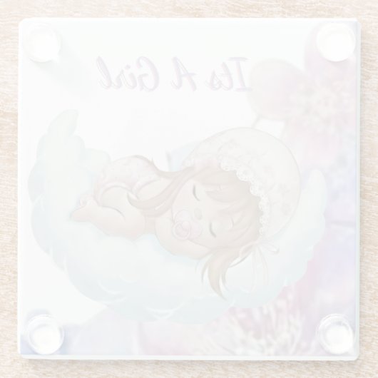 Celestial Baby shower  Glasuntersetzer (Rückseite)