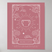 Celestial Baby Shower Rose Diaper Raffle Sign Poster (Vorne)