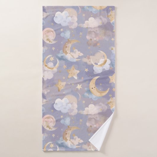 Celestial Baby Towel | Pastel Moons, Stars & Dream Badehandtuch (Badehandtuch)